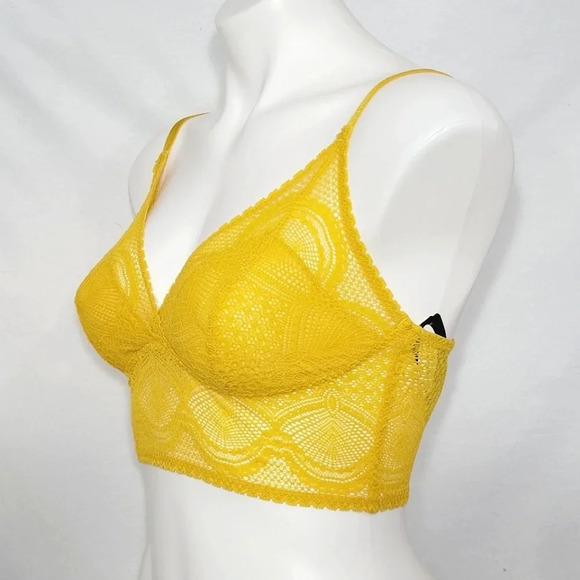 1X/2X Felina 140103‎ Finesse Super Stretchy Lace Wire Free Cami Bralette Yellow - Picture 2 of 4